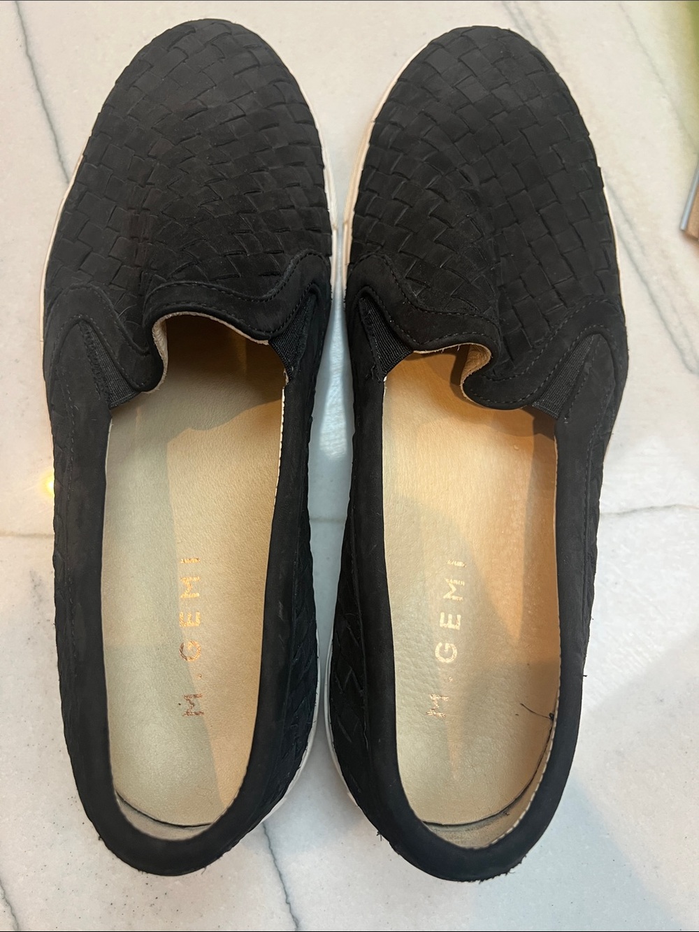 M.Gemi Black Woven Slip-On Sneakers Size 9